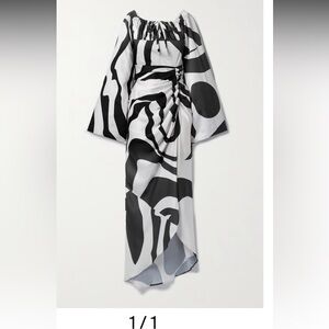 TONGORO
Jama ruched printed satin-twill maxi dress Medium